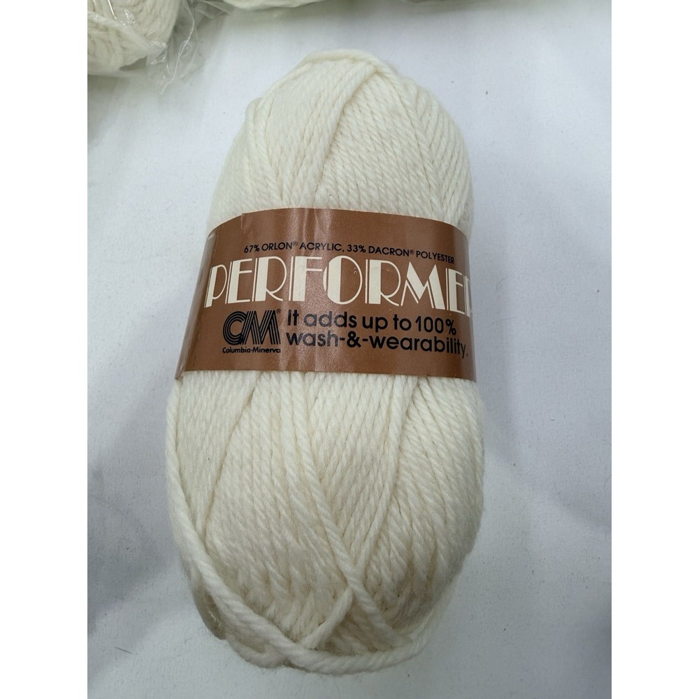 Columbia Minerva Yarn 3oz ea. CM Performer OFF WHITE 3902 VINTAGE.. LOT Of 14‎